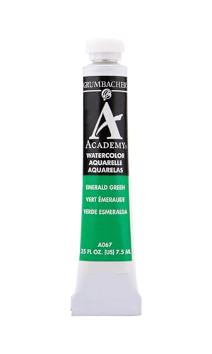 Grumbacher Academy Watercolor Paint, 7.5ml/0.25 Ounce, Emerald Green (A067) - Image 1