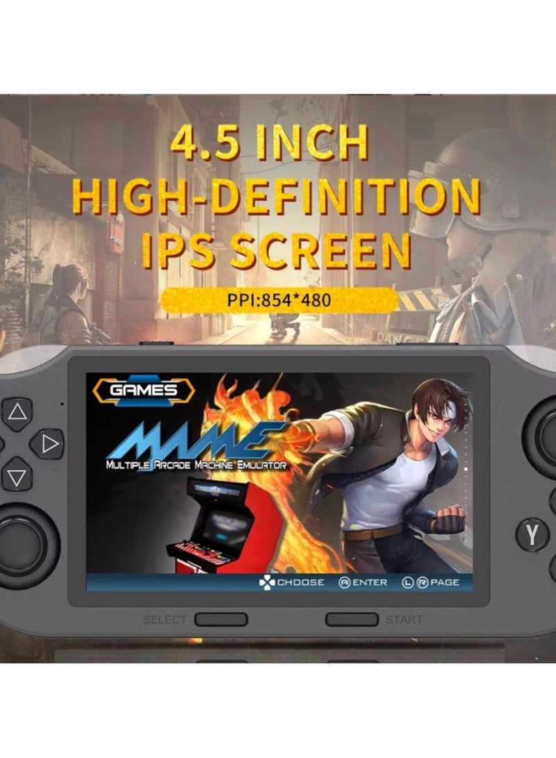 مجموعة وحدة تحكم ألعاب PSP المحمولة عالية الدقة مقاس 4.5 بوصة، مع أكثر من 20000 لعبة أركيد كلاسيكية قديمة، وألعاب محاكاة متعددة عالية الدقة، ووحدة تحكم فيديو قديمة  - Image 3