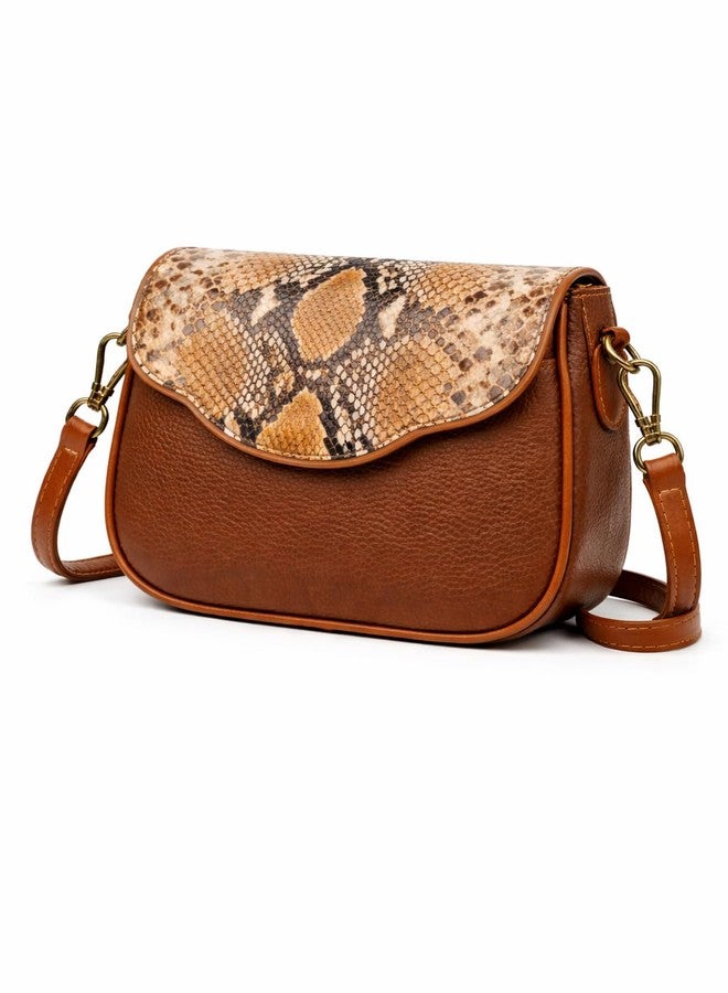 HaveGlam Snake Print Crossbody Sling Bag with Adjustable Strap for Daily Use, Travel & Shopping, Phone Purse with Adjustable Strap - Lightweight Casual Trendy Bag for Ladies & Girls (Brown) - Image 4