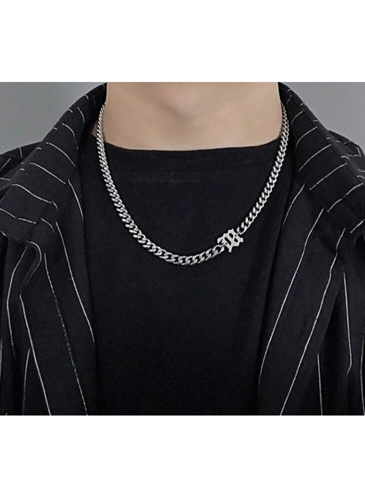 LATEEN Men's Titanium Steel Necklace Silver Trendy Collarbone Chain Rugged Hip Pop Style Accessory Birthday Eid Gift Hypoallergenic & Durable Fashion Jewelry - Image 3