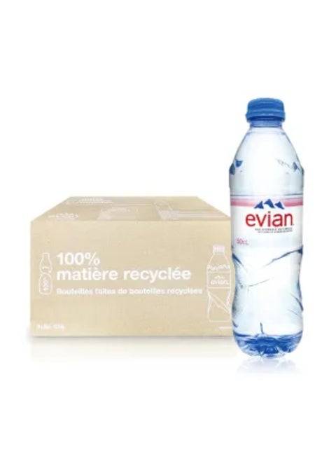 Evian Naturally Filtered Mineral Water 500ml Bottles Made by Nature Box of 24 Bottles