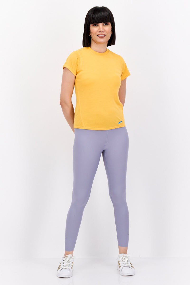 Brooks تي شيرت رياضي نسائي مناسب للتدريب، برتقالي فاتح - Image 3