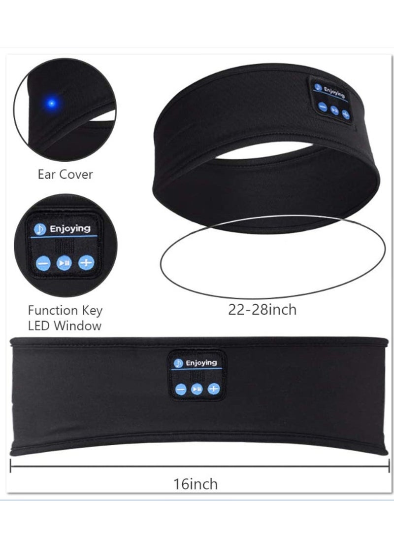 Ocean Sleep Headphones, Bluetooth Sleep Eye Mask Wireless Headphones, Sleeping Travel Music Eye Cover, Sports Headband Headphones with Ultra-Thin HD Stereo Speakers, for Insomnia, Snoring, Travel（black） - Image 3