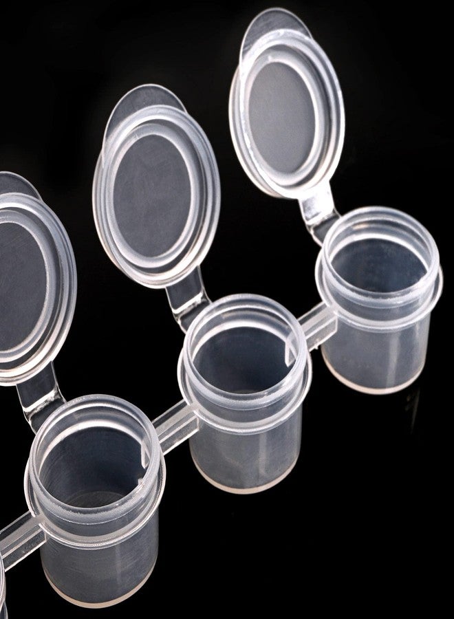 ZEAYEA 100 Strips 600 Pots Paint Pots Strips, 2ml/ 0.07 oz Empty Paint Cup Pots with Lids, Arts Crafts Plastic Storage Containers for Classrooms Schools Paintings Art Summer Camps - Image 5