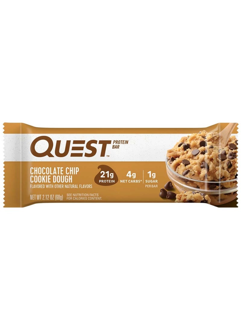 QUEST NUTRITION Protein Bar, Chocolate Chip, 1 Bar, 21g Protein, Low Calories 