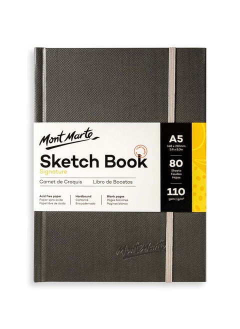 A5 Size Signature Art Sketch Book With 80 Sheets Elastic Closure
