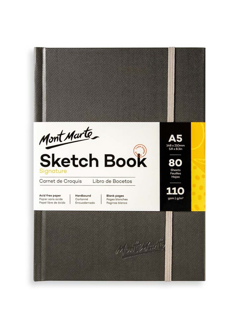 Mont Marte A5 Size Signature Art Sketch Book With 80 Sheets Elastic Closure  - Image 1