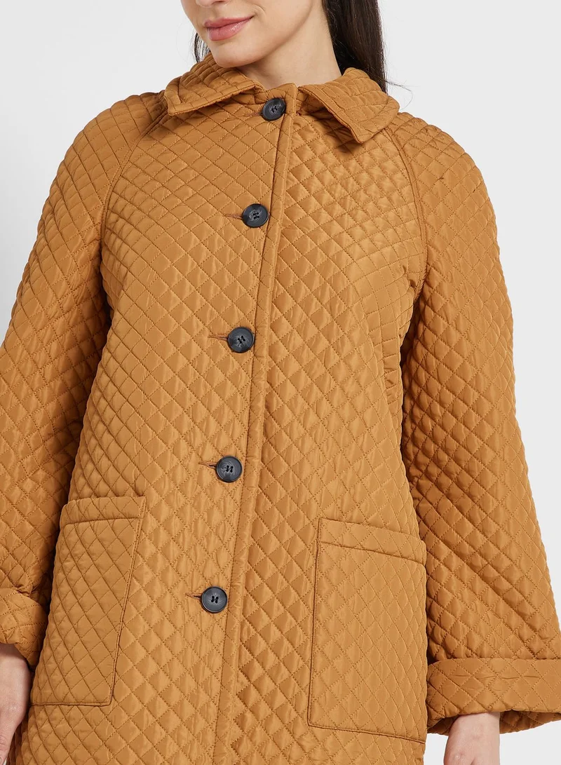 DEBENHAMS Button Detail Coat
