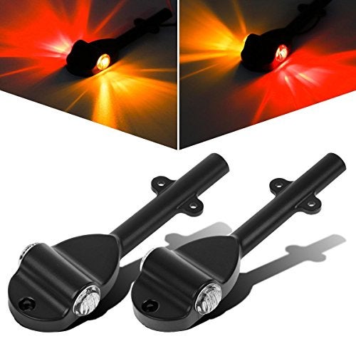 Partsam 2PCs RED/Amber LED Trailer Fender Lights, Led Clearance Marker Light Front Rear - Clear Lens, Trailer Fender clearance lights Assembly with Bracket over 80" Wide - Image 1