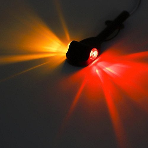 Partsam 2PCs RED/Amber LED Trailer Fender Lights, Led Clearance Marker Light Front Rear - Clear Lens, Trailer Fender clearance lights Assembly with Bracket over 80" Wide - Image 4