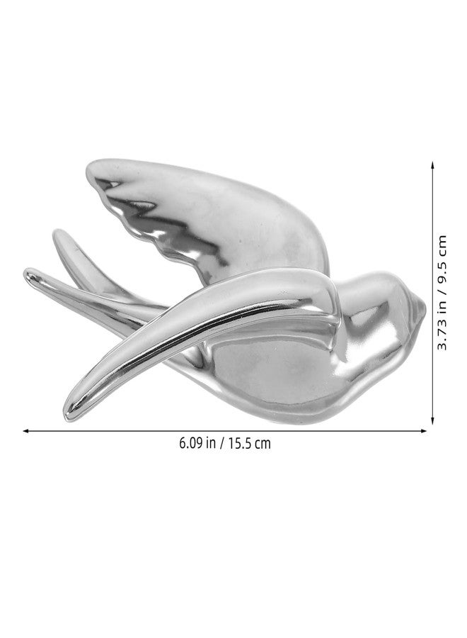 أموسفون زينة جدارية خزفية على شكل طائر، منحوتة ثلاثية الأبعاد لسنونو طائر، زينة معلقة خفيفة الوزن لغرفة المعيشة والحمام والحديقة، ديكور داخلي وخارجي - Image 2