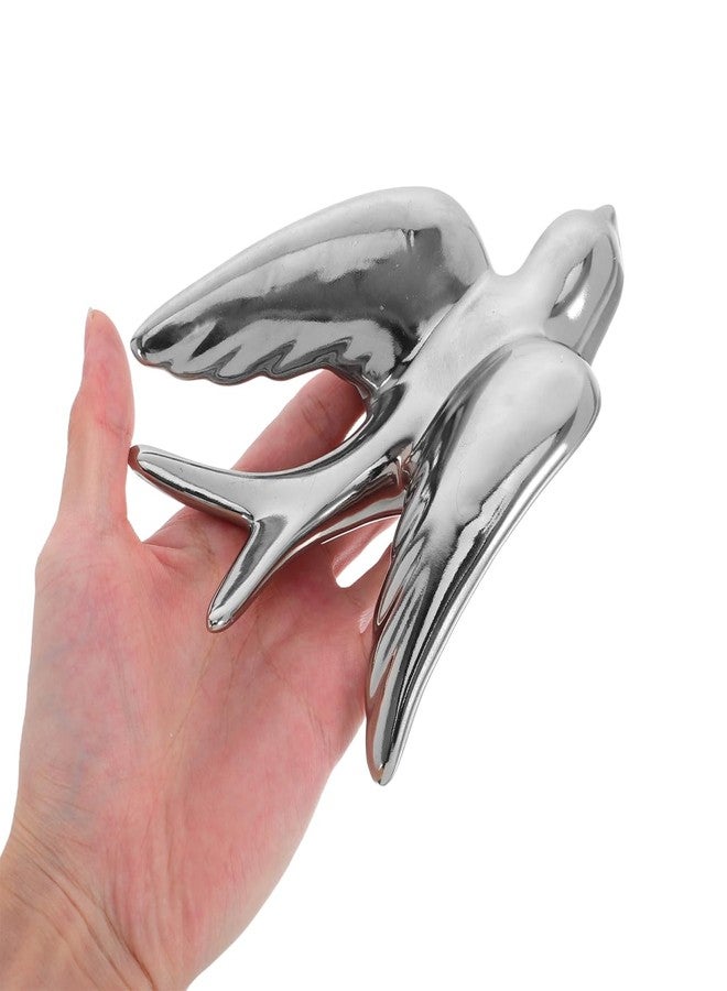 أموسفون زينة جدارية خزفية على شكل طائر، منحوتة ثلاثية الأبعاد لسنونو طائر، زينة معلقة خفيفة الوزن لغرفة المعيشة والحمام والحديقة، ديكور داخلي وخارجي - Image 3