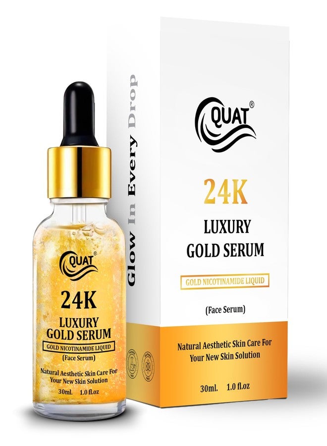 Quat 24K Luxury Gold Face Serum with Nicotinamide, 30ml, Anti-Ageing Skin Care Solution - Image 1