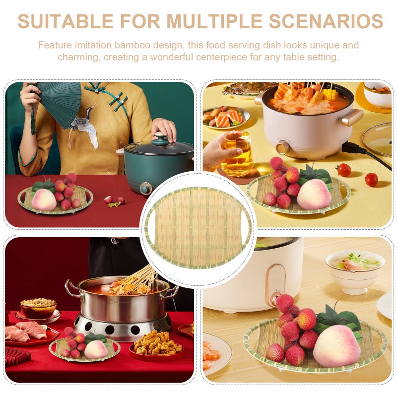 Imitation Woven Food Serving Plate Food Serving Dish Bowl Dipping Plate Side Dishes Plate - Image 4