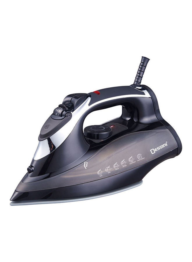ديسيني جهاز كي بالبخار بقاعدة من السيراميك 350 ml 2200 W SI8008Black أسود/ فضي - Image 1