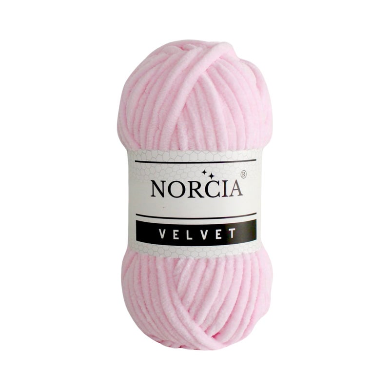 NORCIA Soft Velvet Yarn Chenille Yarn for Crocheting Super Bulky 100g 743 yds Baby Blanket Yarn for Knitting Amigurumi Yarn Fancy Yarn for Crochet Weaving Craft Baby Pink 1 Skein