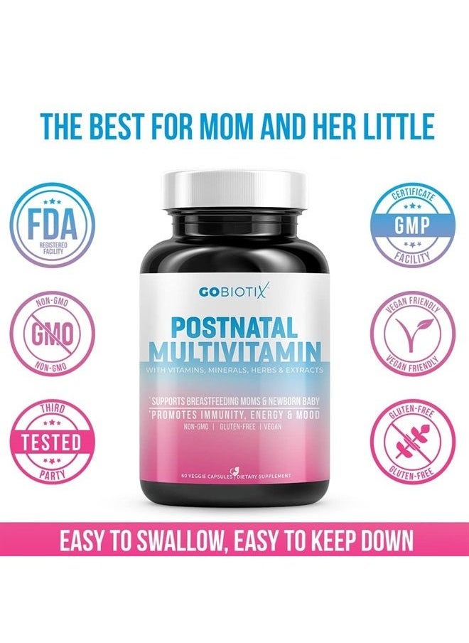 GoBiotix - Prenatal Vitamins for Women | Vitamins with Iron, Calcium, Vitamin D2, C, Zinc & Folic Acid for Pregnant Women | Pre & Post Pregnancy - Once Daily Multivitamin Capsules, Non-GMO - Image 1