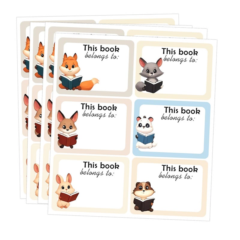 Topabel This Book Belongs to Sticker,2x1.8 Inches Self Adhesive Book Name Tags Identification Sticker for Name,180Pcs Per Pack - Image 1
