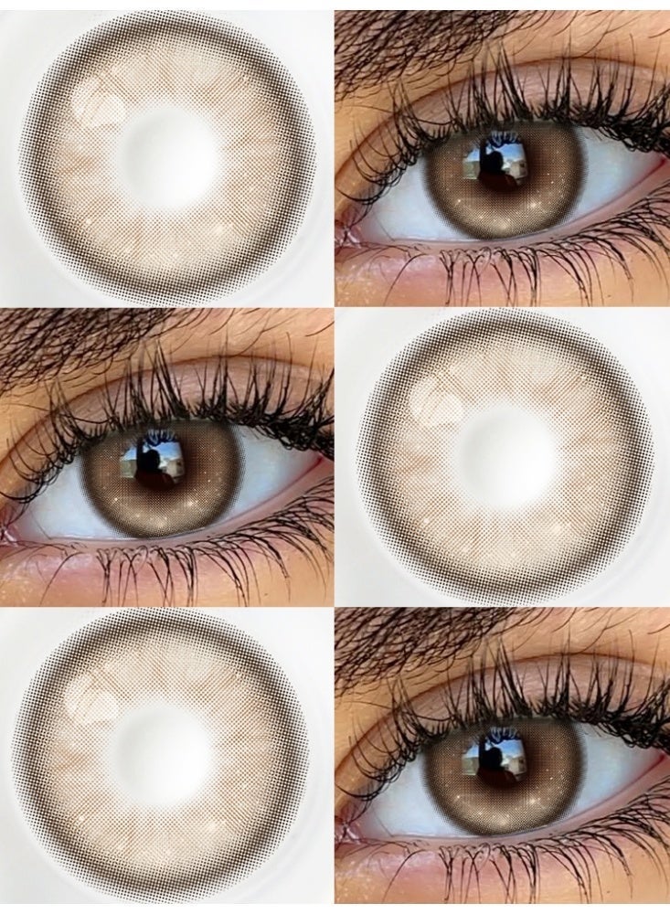 يواي عدسات لاصقة طبيعية بنية UYAAI، عدسات تجميلية للجنسين، عدسات طبيعية وأنيقة، نسبة الماء 42% - Image 2