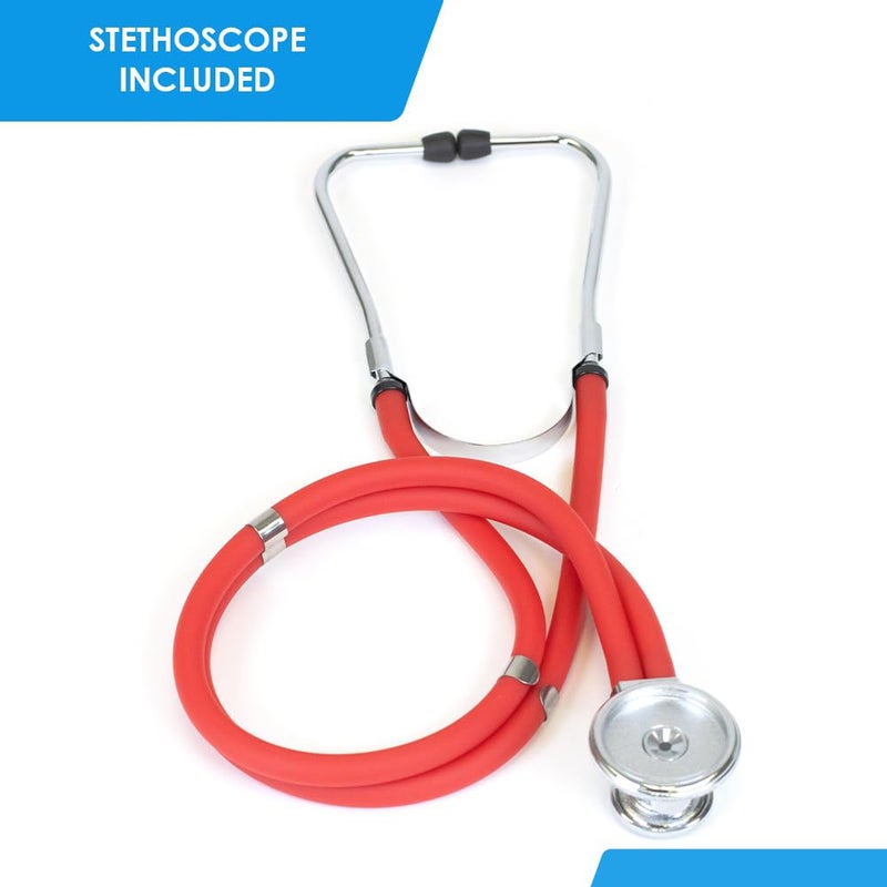 PRIMACARE بريمكير DS9181RD مقياس ضغط الدم الأنيوريدي الاحترافي و سماعة سبراغ راباتور اليدوية مع طقم ضغط الدم مع الكفة وحقيبة حمل حمراء - Image 5