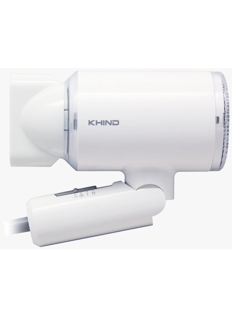 KHIND Compact 1000W Hair Dryer with 2 Heat Speeds & 1 Cool Shot Settings, Narrow Nozzle Airflow For Quick Drying, Honeycomb Inlet and Travel Friendly Foldable Design (HD1002) - Image 2