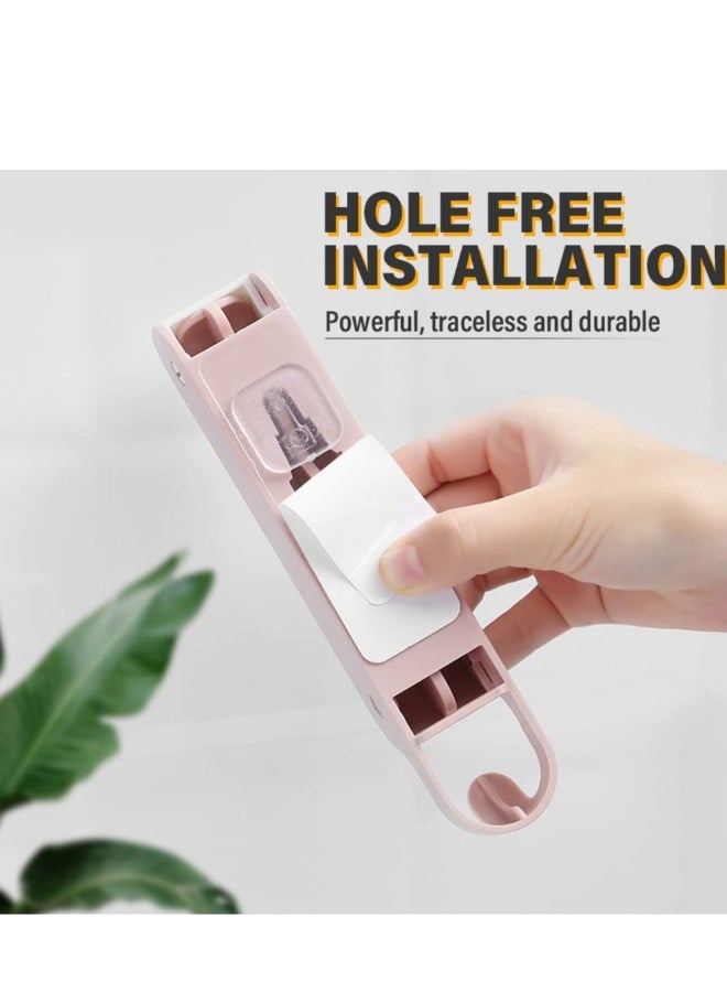 4 PCS Hidden Foldable Door Hooks, Punch-Free Over Door Hangers - Self-Adhesive Door Coat Hook for Bedroom, Bathroom, Coats, Towels Travel Portable Hat Hanger(Multi-Holes)  - Image 4