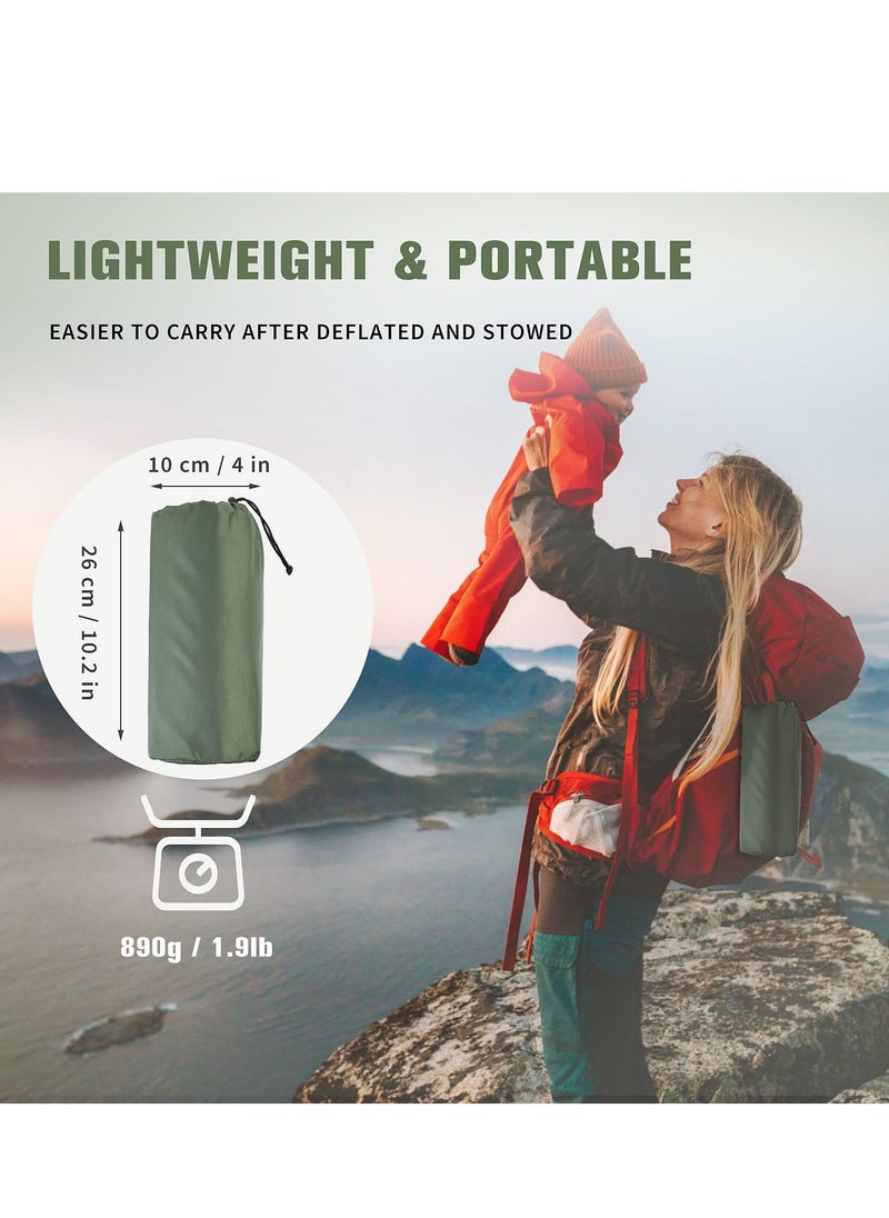 Y&D - Camping Sleeping Pad, Extra Thickness 10 CM Inflatable Mat with Pillow Built in Pump, Compact Ultralight Waterproof Air Mattress for Backpacking, Hiking, Tent, Traveling - Image 1