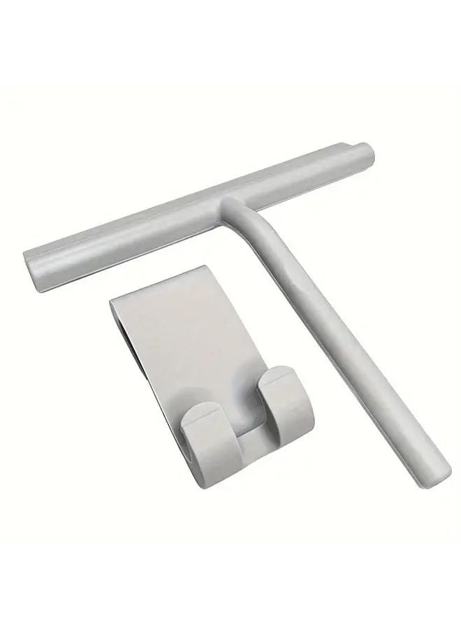 ماسحة سيليكون متعددة الاستخدامات ثقيلة للزجاج والنوافذ وزجاج دش السيارة تتضمن خطاف 21 سم رمادي - Image 1