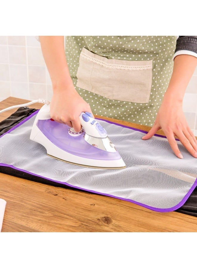 قطعتان من قماش الحماية من حرارة المكواة – غطاء شبكي مقاوم للحرارة لحماية طاولة الكي ومنع اللمعان (ألوان عشوائية) - Image 4