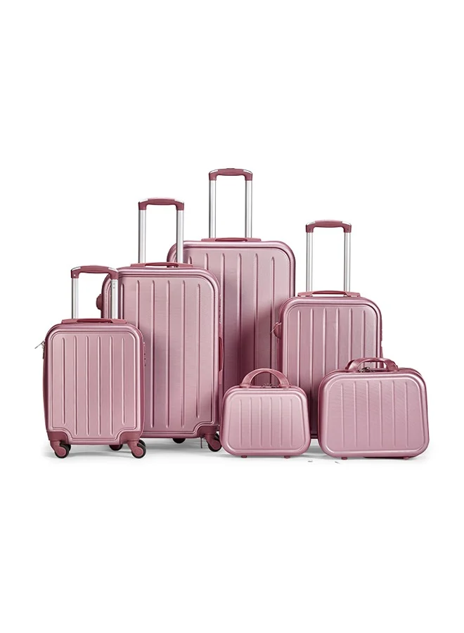 LIMRA Hardside 6 Piece Luggage Trolley Set Rosegold