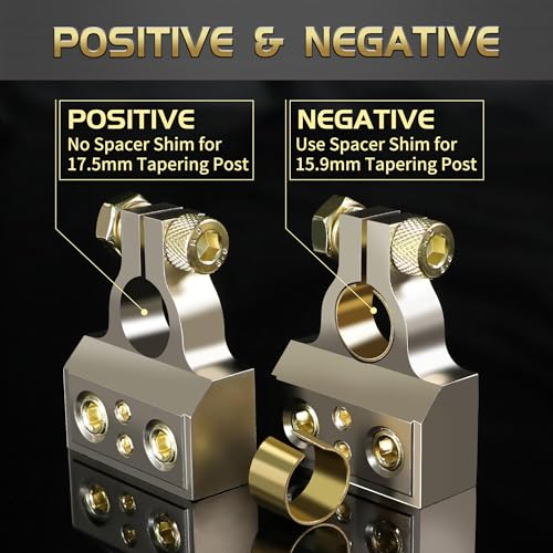 MTRoyaldia Battery Terminal Connectors, 0/2/4/6/8/10 AWG Battery Terminals, Heavy Duty Car Battery Terminal, Top Post Multiple Marine Superior Connectivity Long Lasting Install Versatile - Image 4