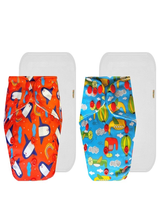 Dumbledo Premium Cloth Diaper with Cotton Insert (Pack of 2) | Snug Fit | 6-Layer Absorbent Pad | Adjustable Snaps | All-Day Wear | 3 Months - 3 Years | Unisex Baby - Image 1