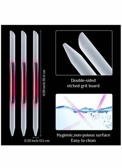 SYOSI Glass Cuticle Pusher 6 Pieces Manicure Double Sided Trimmer Filing Remover Tool Stick for Women Girls Nail Salons Homes  - Image 5