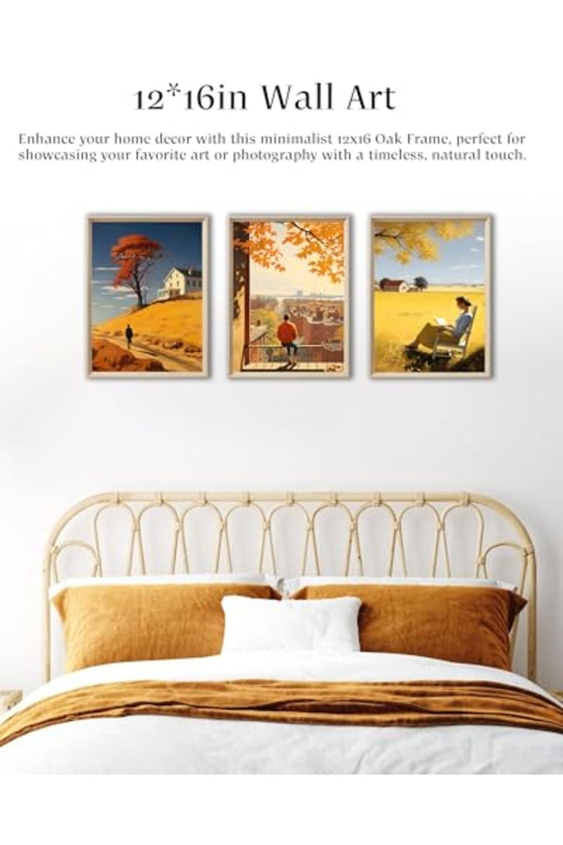 UPWOIGH فن الجدران المؤطر UPWOIGH، فن الجدران من إدوارد هوبر، ديكور الخريف، 12"x16" ملصق قماش قطن نمط قديم، ديكور جمالي لغرفة المعيشة وغرفة النوم، مجموعة من 3 - Image 4