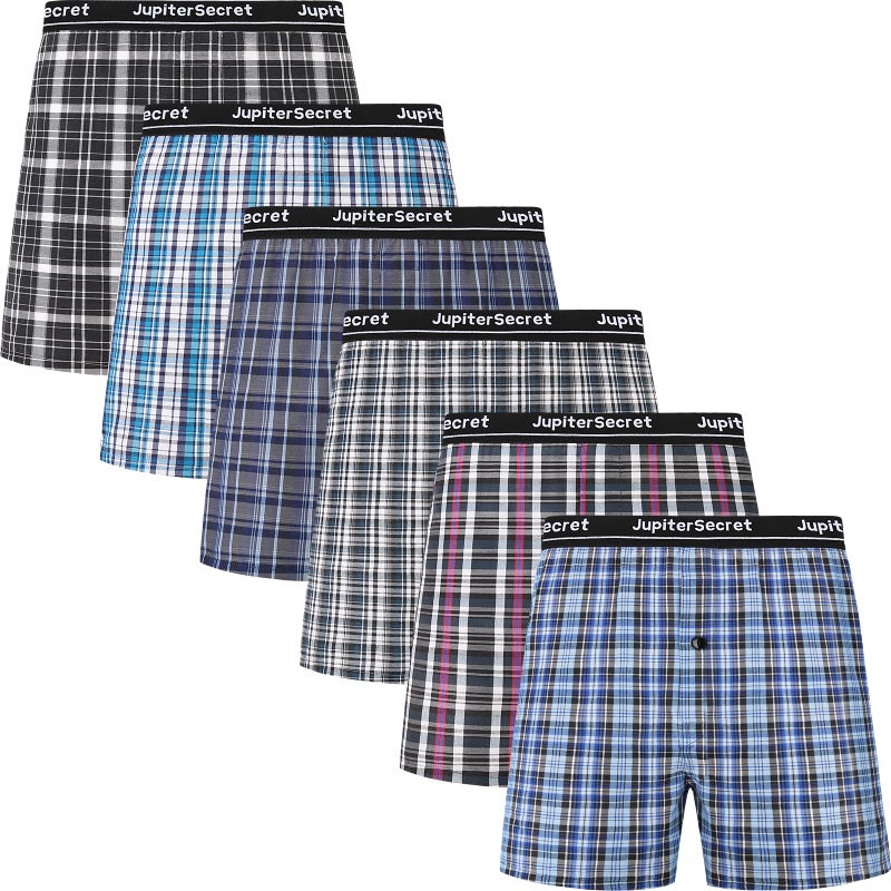 JupiterSecret Men's Underwear Woven Boxers for Men Pack Cotton Boxer Shorts Elastic Waistband - Image 1
