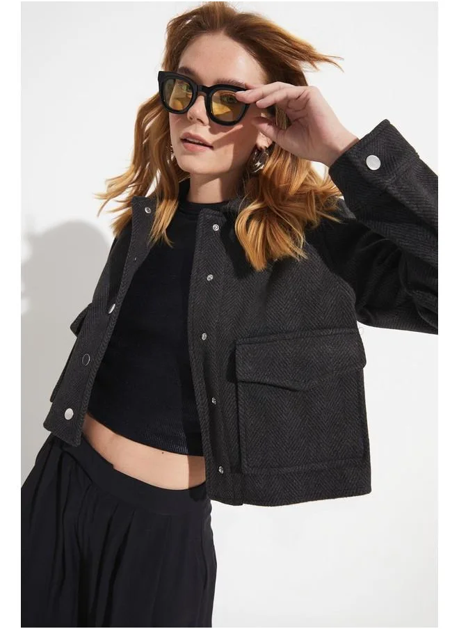 جون June Pocket Detailed Coat Anthracite