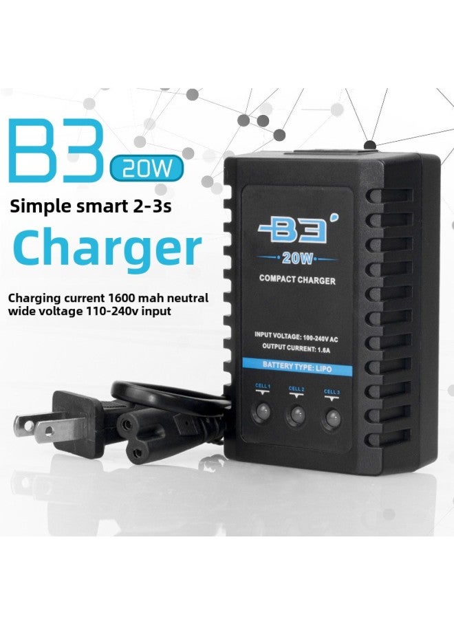 B3 Charger 20W Simple Balance Charge 2s/3s Lithium Battery Charge Model Car Model Ship Model 7.4V/11.1V-Color:Charger With British Standard Line-Specifications:B3 20W Charger  - Image 2
