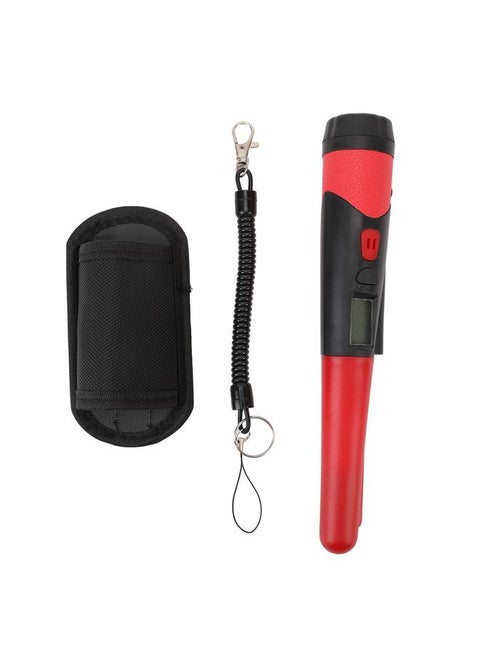 Metal Detector Pinpointer Handheld with LCD Display High Sensitivity Portable Pinpointing Finder for Camping Hiking Red