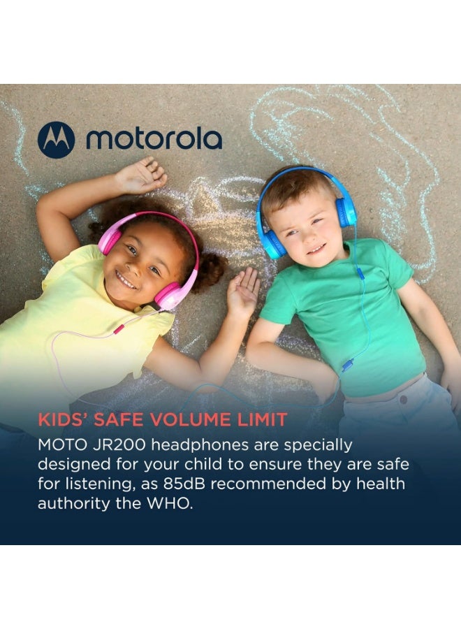 موتورولا سماعة رأس أطفال سلكية MOTO JR200 آمنة على السمع ميكروفون مدمج وسائد أذن مضادة للحساسية الطفل بمستوى صوت لا يتجاوز 85 ديسيبل بينك  - Image 5