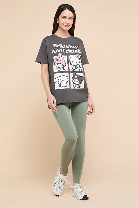 أر أند بي Solid Leggings with Elastic Waist