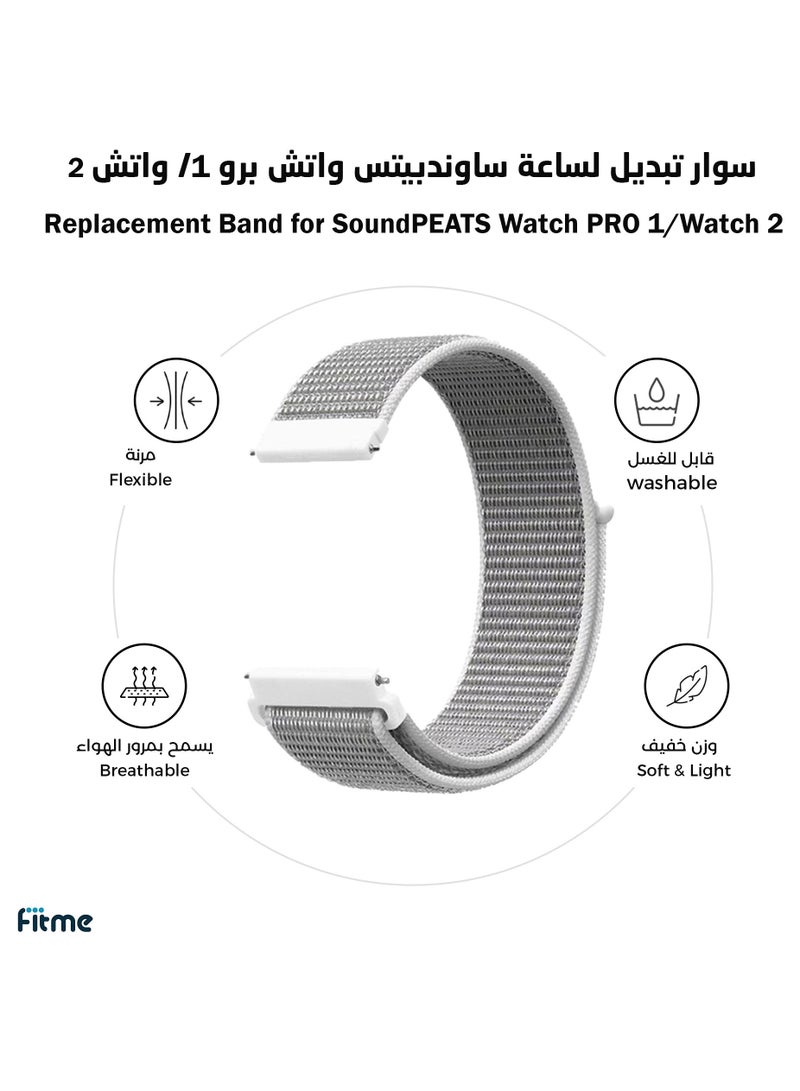 FITME Nylon loop Replacement Band For SoundPEATS Watch PRO 1 / Watch 2 / Watch 4 Watches (22 mm)  - Image 1