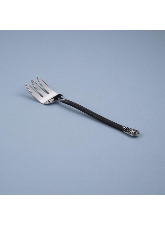 Gourmet Settings 5-Pieces Hostess Silverware Avalon Collection-Matte/Polished Metal Flatware Serving Set Stainless Steel Kitchen Utensils Knife/Fork/Spoons - Image 4