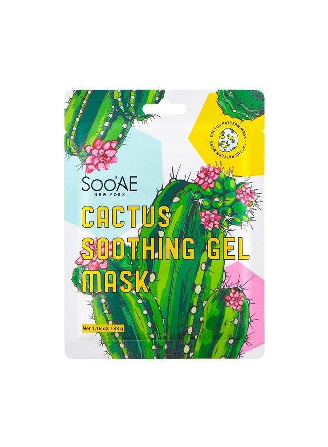 SOOAE Soo’Ae Cactus Soothing Gel Mask 12 Ea Aloe Cactus Hydration Soothing Moisturizing Plumping Facial Mask - Image 3