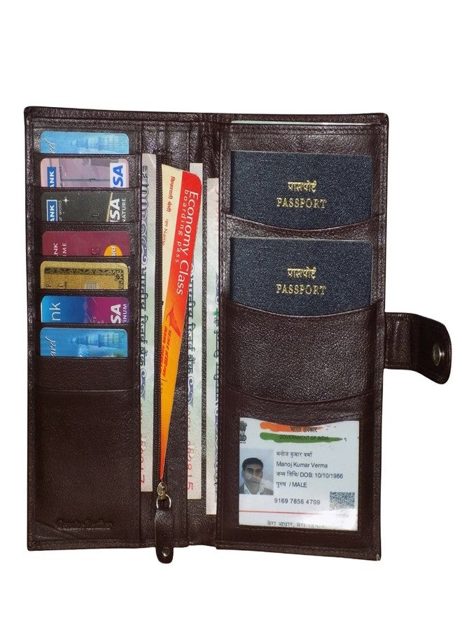 STYLE SHOES Brown Smart and Stylish Leather Passport Holder - Image 2