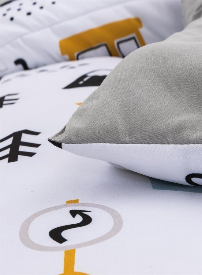 NTBED مجموعة لحاف توأم مكونة من 5 قطع لشاحنة البناء للأطفال الأولاد - سيارات الغابة - حفار - أقمشة ميكروفايبر خفيفة الوزن - Image 5