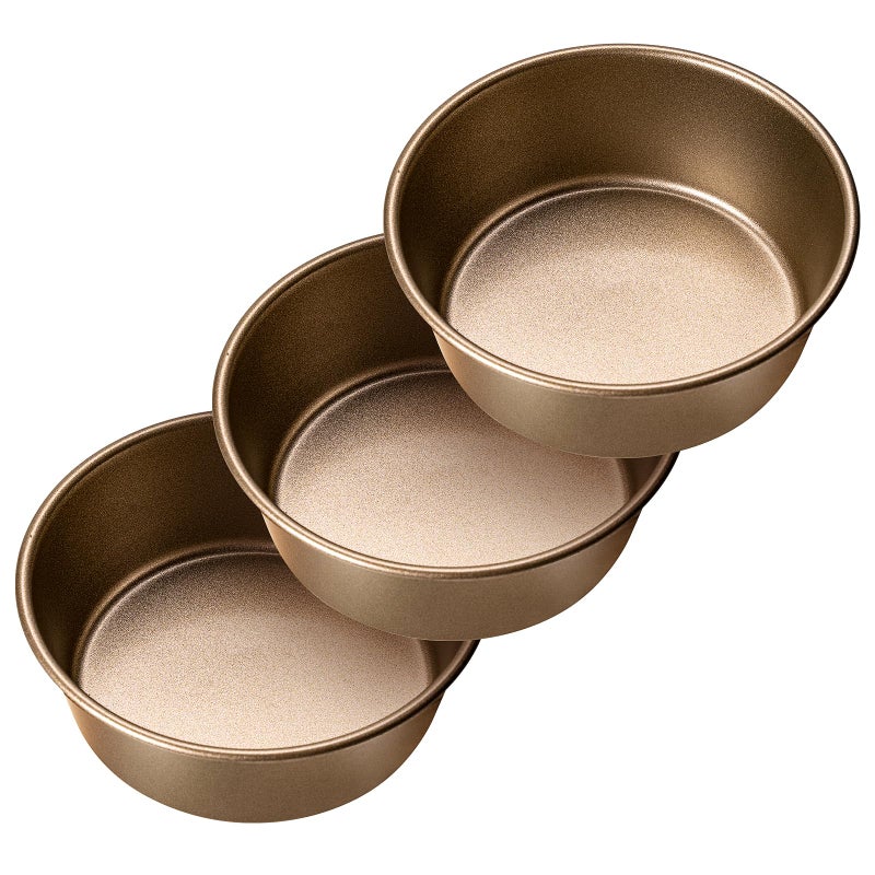 Yomvzake Air Fryer Mini Pie Pan Tart Tins Jumbo Muffin Cupcake Pan 4 Inch Air Fryer Hamburger Bun Mold 3Pcs Non-Stick Air Fryer Egg Baking Pan Individual Pazookie Mini Cake Pans For Baking - Image 1