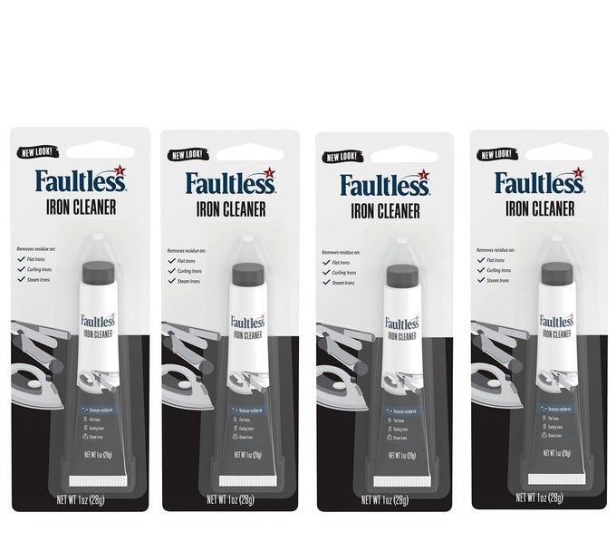 Faultless Hot Iron Cleaner, Non-Toxic Steam Iron Cleaner, Removes Melted Fabrics, Glue, Hard Water, Lime Deposits & Starch (1 oz) (4 Pack) - Image 1