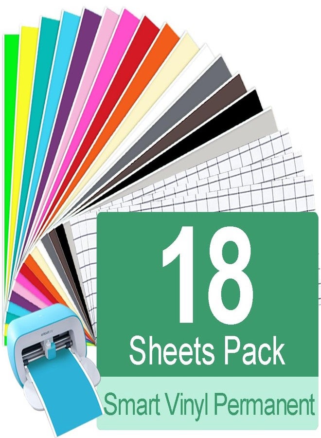 TAOYIO Smart Adhesive Vinyl Permanent Cricut Joy Film: 5.5 X 12 in （18 Packs） Craft Transfer Vinyl Film Plotter Set for Laptops, Phones, Walls - Image 1