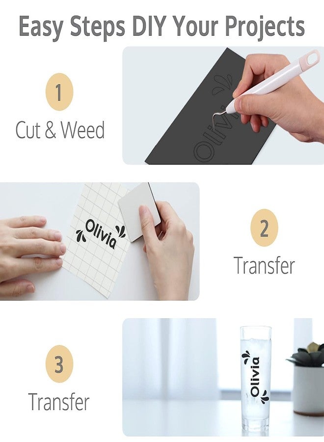 TAOYIO Smart Adhesive Vinyl Permanent Cricut Joy Film: 5.5 X 12 in （18 Packs） Craft Transfer Vinyl Film Plotter Set for Laptops, Phones, Walls - Image 4