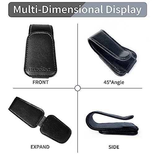 TILDOSAC 2 Pack Sunglass Holder Organizer Clip for Car Visor (Double Black) - Image 4